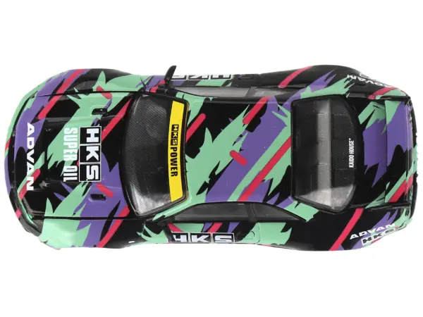 Nissan Skyline GT-R (R33) "HKS V1" RHD (Right Hand Drive) Black with Graphics (Designed by Jun Imai) "Kaido House" Special 1/64 Diecast Model Car by Mini GT #5