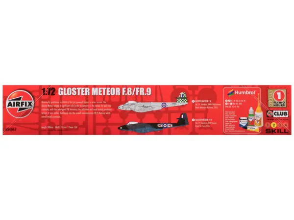 Level 2 Model Kit Gloster Meteor F.8/FR.9 Fighter Aircraft with 2 Scheme Options 1/72 Plastic Model Kit by Airfix #2