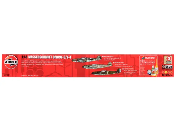 Level 2 Model Kit Messerschmitt Bf109E-3/E-4 Fighter Aircraft with Scheme Options 1/48 Plastic Model Kit by Airfix #2