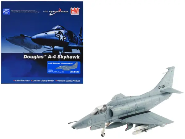 Douglas A-4M Skyhawk Aircraft "VMA-131 Diamondbacks" (1993) United States Marines "Air Power Series" 1/72 Diecast Model by Hobby Master #1