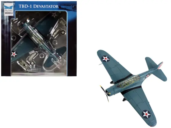 Douglas TBD-1 Devastator Bomber Aircraft "Lt. Cdr. James Brett VT-2 USS Lexington" (1942) United States Navy "SkyMax Models" Series 1/72 Diecast Model by Hobby Master #1