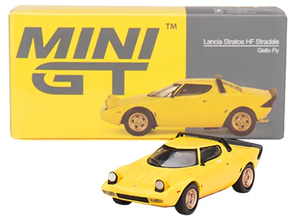 Lancia Stratos HF Stradale Giallo Fly Yellow Limited Edition to 1440 pieces Worldwide 1/64 Diecast Model Car by Mini GT #4