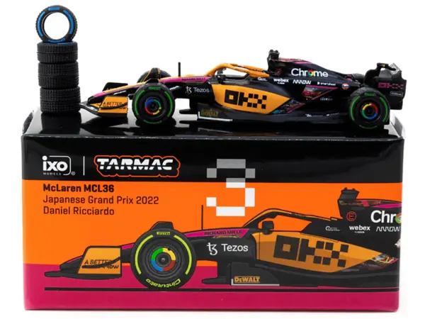 McLaren MCL36 #3 Daniel Ricciardo Formula One F1 "Japanese GP" (2022) "Global64" Series 1/64 Diecast Model Car by Tarmac Works #3