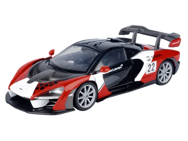 McLaren Senna #22 Black with Red and White Graphics "GT Racing" Series 1/24 Diecast Model Car by Motormax #2