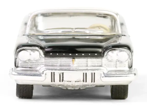 1957 Plymouth Belvedere Jet Black with Sand Dune White Top and Stripes "Showroom Floor" Series 6 1/64 Diecast Model Car by Greenlight #3