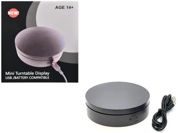 Mini Turntable Rotating Display Stand 4.75" with Black Base for 1/64 Scale Model Cars #1