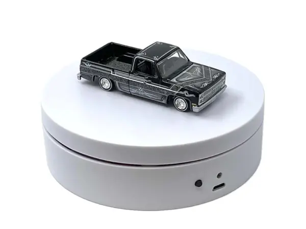 Mini Turntable Rotating Display Stand 4.75" with White Base for 1/64 Scale Model Cars #2
