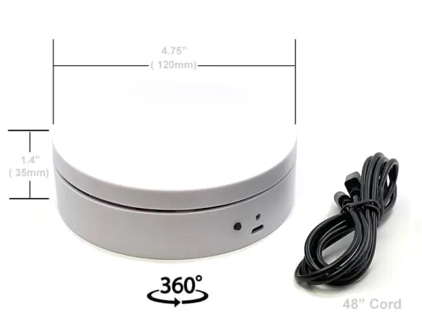 Mini Turntable Rotating Display Stand 4.75" with White Base for 1/64 Scale Model Cars #3