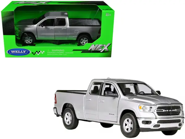 2019 RAM 1500 Pickup Truck Silver Metallic "NEX Models" Series 1/27 Diecast Model Car by Welly #1
