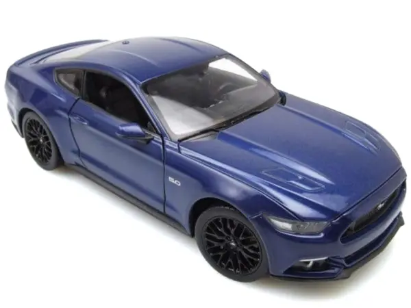2015 Ford Mustang GT 5.0 Blue Metallic "NEX Models" Series 1/24 Diecast Model Car by Welly #2