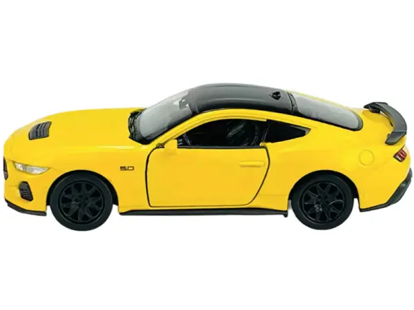 2024 Ford Mustang GT 5.0 Yellow with Black Top "NEX Models" Series 1/25 Diecast Model Car by Welly #2