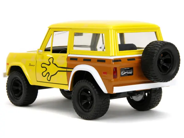 1973 Ford Bronco Yellow with Graphics and SpongeBob SquarePants Diecast Figure "SpongeBob SquarePants" (1999–Current) TV Series "Hollywood Rides" Series 1/24 Diecast Model Car by Jada #5