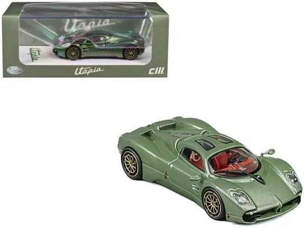 Pagani Utopia Green Metallic 1/64 Diecast Model Car by CM Model #1