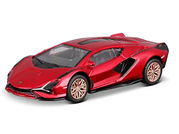 Lamborghini Sian FKP 37 Red Metallic "Speed Icons" Series 1/64 Diecast Model Car by Maisto #2