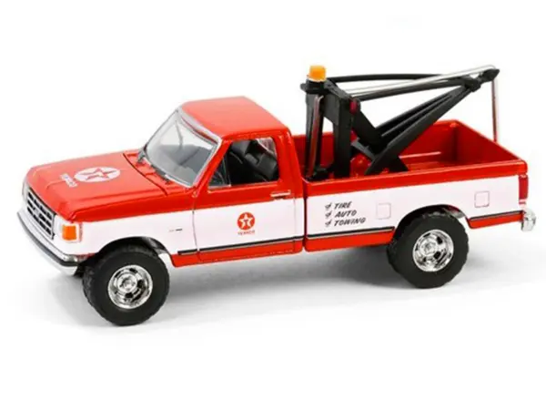 1988 Ford F-250 Tow Truck "Texaco" Red and White "Texaco Special Edition" Series 1 1/64 Diecast Model Car by Greenlight #2