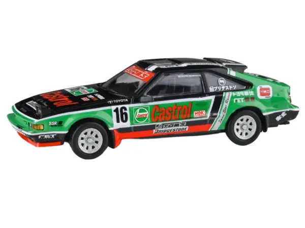 1984 Toyota Celica Supra #16 "Castrol Livery" Black and Green with Graphics 1/64 Diecast Model Car by Paragon Models #2