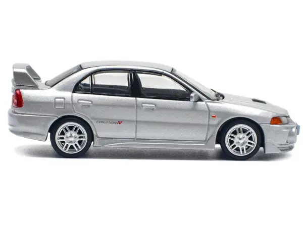 Mitsubishi Lancer Evolution IV RHD (Right Hand Drive) Steel Silver Metallic 1/64 Diecast Model Car by Pop Race #4