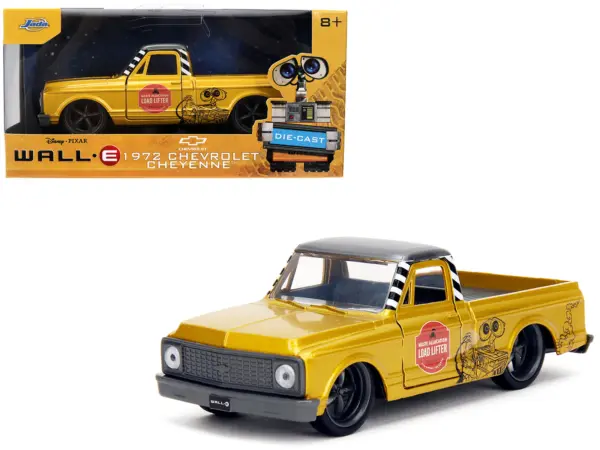 1972 Chevrolet Cheyenne Pickup Truck Gold Metallic with Gray Top "Wall-E" (2008) Movie "Hollywood Rides" Series 1/32 Diecast Model Car by Jada #1