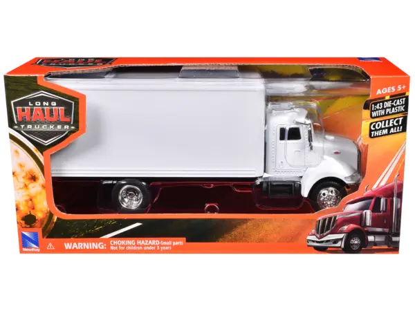 Peterbilt Utility 335 Box Truck White 1/43 Diecast Model by New Ray #3