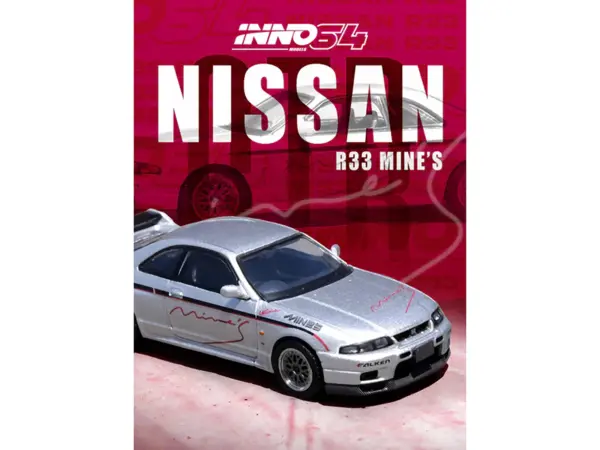Nissan Skyline GT-R N1 (R33) RHD (Right Hand Drive) "Tuned by Mine's" Silver 1/64 Diecast Model Car by Inno Models #3