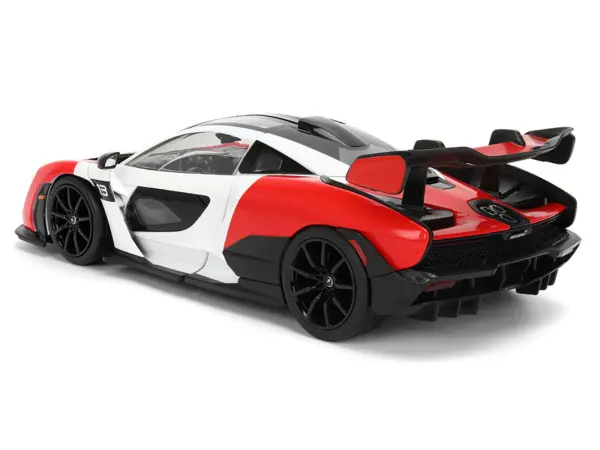 McLaren Senna Red and White with Carbon Hood and Top "HyperSpec" Series 1/24 Diecast Model Car by Jada #4