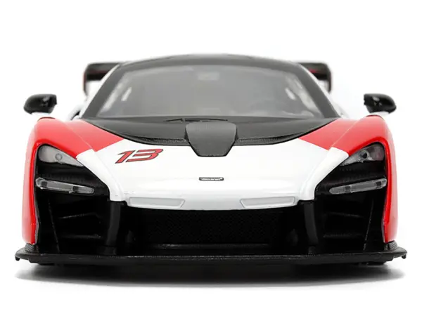 McLaren Senna Red and White with Carbon Hood and Top "HyperSpec" Series 1/24 Diecast Model Car by Jada #5