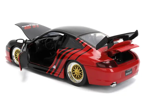 Porsche 911 GT3 RS (996) #33 "ADVAN" Black and Red "Hyper-Spec" Series 1/24 Diecast Model Car by Jada #4