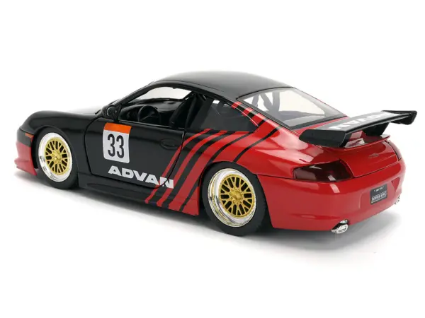 Porsche 911 GT3 RS (996) #33 "ADVAN" Black and Red "Hyper-Spec" Series 1/24 Diecast Model Car by Jada #5