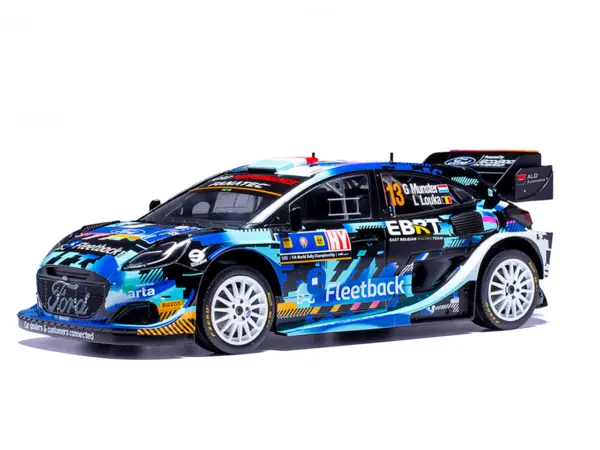 Ford Puma Rally1 #13 Gregoire Munster - Louis Louka "Central European Rally" (2023) 1/18 Diecast Model Car by IXO Models #2