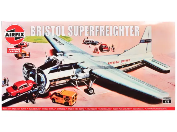 Level 2 Model Kit Bristol Superfreighter Freighter Aircraft "British United Air Ferries (BUAF)" 1/72 Plastic Model Kit by Airfix #1