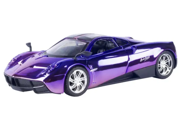 Pagani Huayra Pink and Purple Chrome "Custom Wrap" Series 1/24 Diecast Model Car by Motormax #2