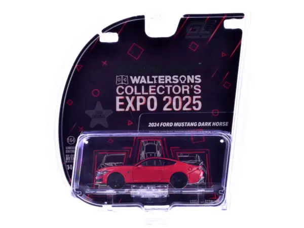 2024 Ford Mustang Dark Horse "Indiana" Red with Black Hood and Top "2025 Greenlight Waltersons Collector's Expo Exclusive" 1/64 Diecast Model Car by Greenlight #1