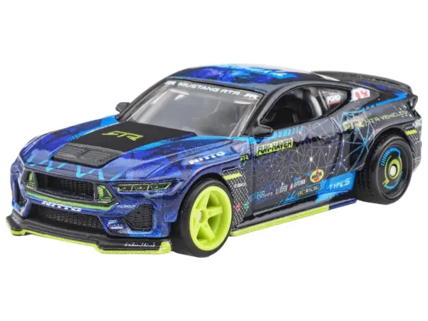 2024 Ford Mustang RTR Spec 5-FD Dark Blue with Graphics "Circuit Legends" Series Diecast Model Car by Hot Wheels #2