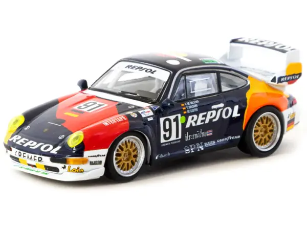 Porsche 911 GT2 #91 Tomas Saldana - Miguel Angel de Castro - Prince Alfonso de Orleans-Borbon "Kremer Racing - Repsol" "24 Hours of Le Mans" (1995) "Collab64" Series 1/64 Diecast Model Car by Schuco & Tarmac Works #2