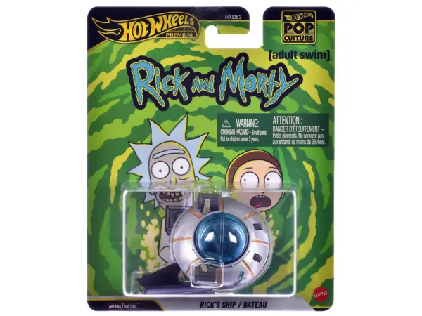 Rick's Ship Silver "Rick and Morty" (2013-Current) TV Series "Pop Culture" Series Diecast Model Car by Hot Wheels #1