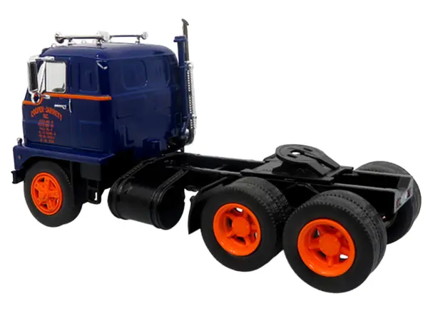 1959 International DCOF-405 Truck with Box Trailer "Cooper Jarrett Inc." Dark Blue with Orange Stripes "North American Vintage Truck Collection" 1/43 Diecast Model by Iconic Replicas #5