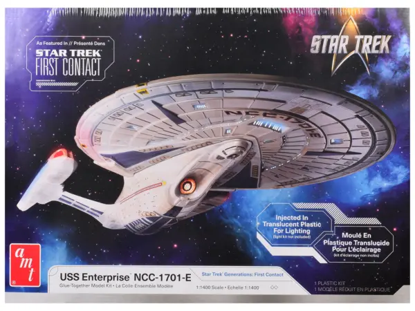 Skill 2 Model Kit U.S.S. Enterprise NCC-1701-E Space Ship "Star Trek: First Contact" (1996) Movie 1/1400 Scale Model by AMT #1