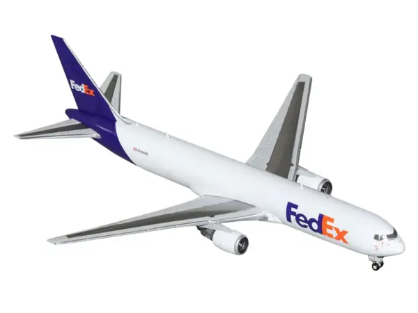Boeing 767-300F Commercial Aircraft "FedEx (Federal Express)" (N144FE) White with Purple Tail 1/400 Diecast Model Airplane by GeminiJets #2