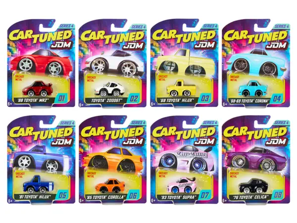 JDM Tuners Series 4 Set of 8 Pieces Diecast Model Cars by CarTuned #1