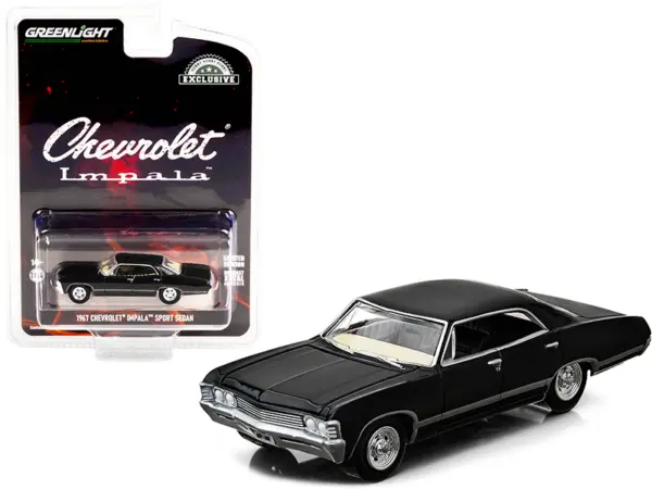 1967 Chevrolet Impala Sport Sedan Tuxedo Black "Hobby Exclusive" 1/64 Diecast Model Car by Greenlight #1