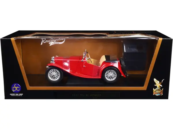 1947 MG TC Midget Red 1/18 Diecast Model Car by Road Signature #1