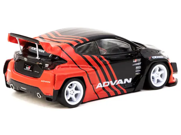 Toyota "Pandem" Yaris RHD (Right Hand Drive) Black and Red "ADVAN" Livery "Hobby43" Series 1/43 Diecast Model Car by Tarmac Works #2