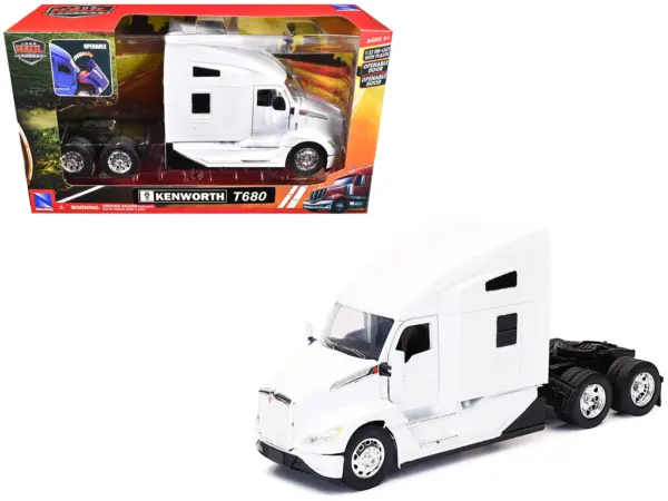 Kenworth T680 Truck Tractor White "Long Haul Truckers" Series 1/32 Diecast Model by New Ray #1