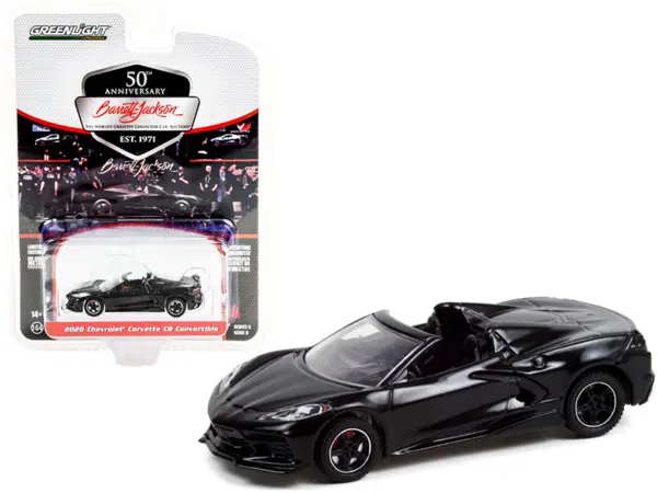 2020 Chevrolet Corvette C8 Stingray Convertible Black (Lot #3003) Barrett Jackson "Scottsdale Edition" Series 8 1/64 Diecast Model Car by Greenlight #1
