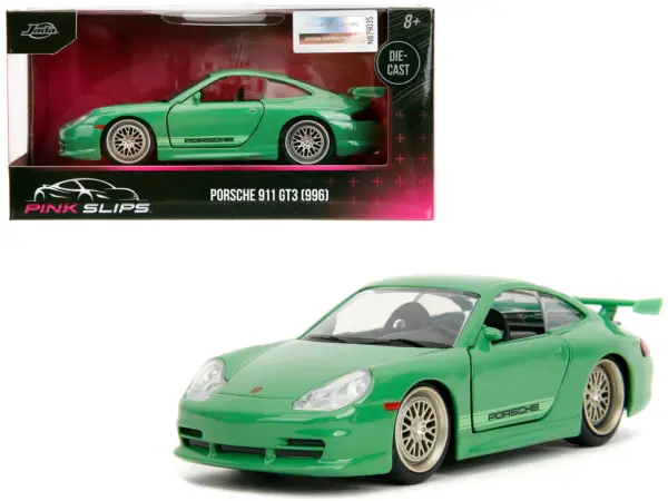Porsche 911 GT3 (996) Green "Pink Slips" Series 1/32 Diecast Model Car by Jada #1