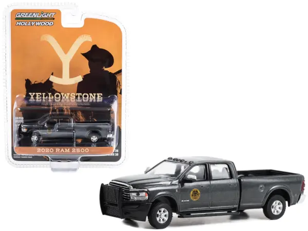 2020 Ram 2500 Pickup Truck Dark Gray Metallic "Montana Livestock Association" "Yellowstone" (2018-Current) TV Series "Hollywood Series" Release 39 1/64 Diecast Model Car by Greenlight #1