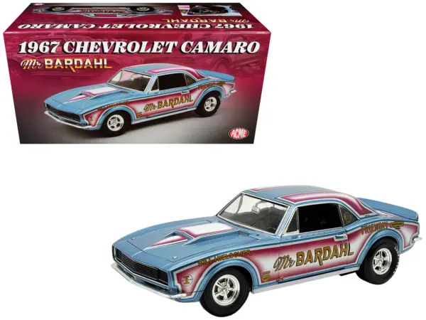 1967 Chevrolet Camaro "Mr. Bardahl Drag Car" Blue Metallic with Red and White Graphics Limited Edition to 312 pieces Worldwide 1/18 Diecast Model Car by ACME #1