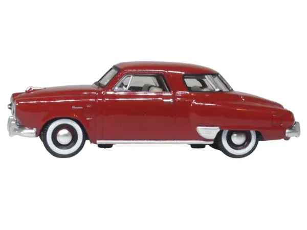 1950 Studebaker Champion Starlight Coupe Commanche Red 1/87 (HO) Scale Diecast Model Car by Oxford Diecast #2
