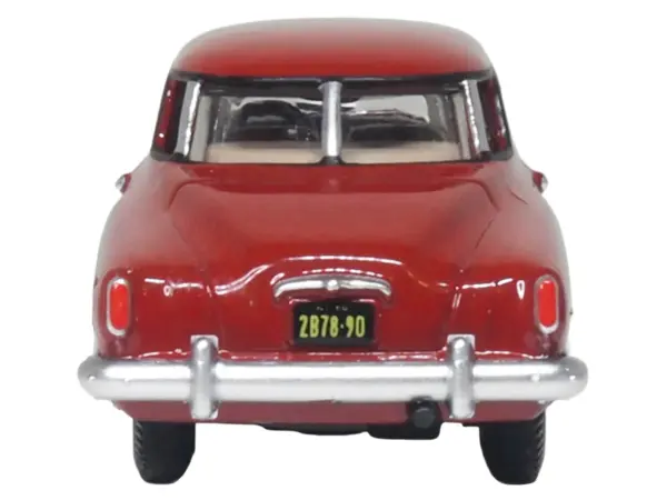 1950 Studebaker Champion Starlight Coupe Commanche Red 1/87 (HO) Scale Diecast Model Car by Oxford Diecast #4