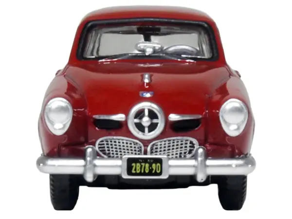 1950 Studebaker Champion Starlight Coupe Commanche Red 1/87 (HO) Scale Diecast Model Car by Oxford Diecast #5